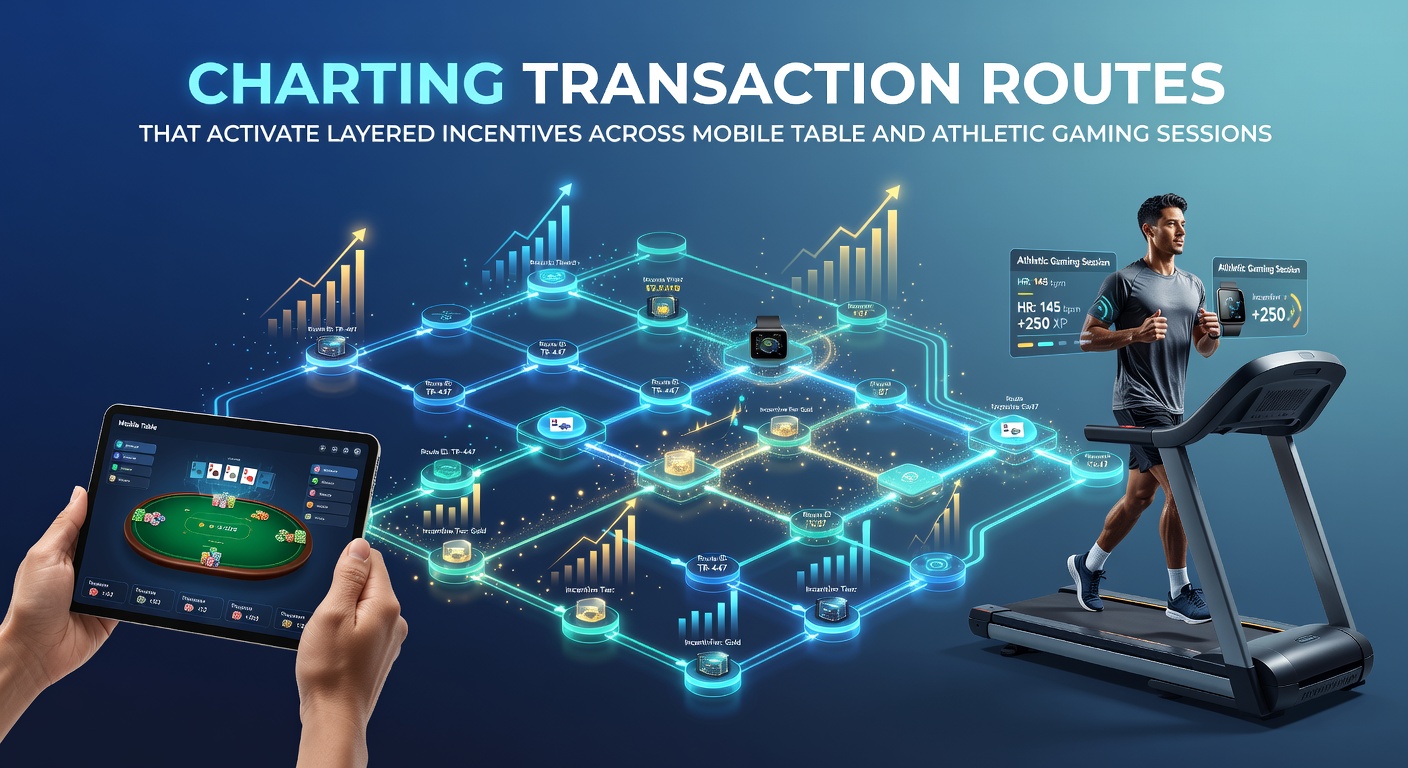Mobile interface showing transaction routes linking table games and sports betting with layered incentives