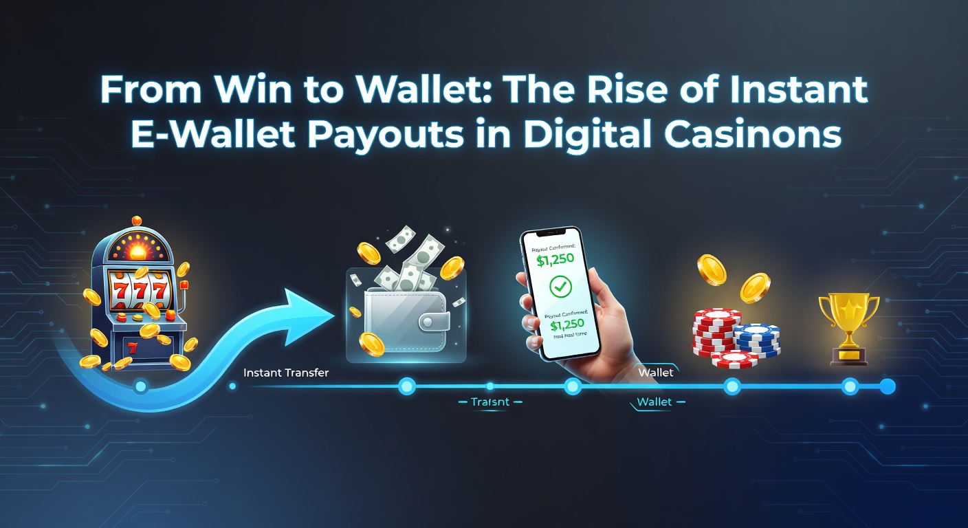 Digital graphic showing a slot machine win instantly transferring coins into a glowing e-wallet app on a smartphone screen