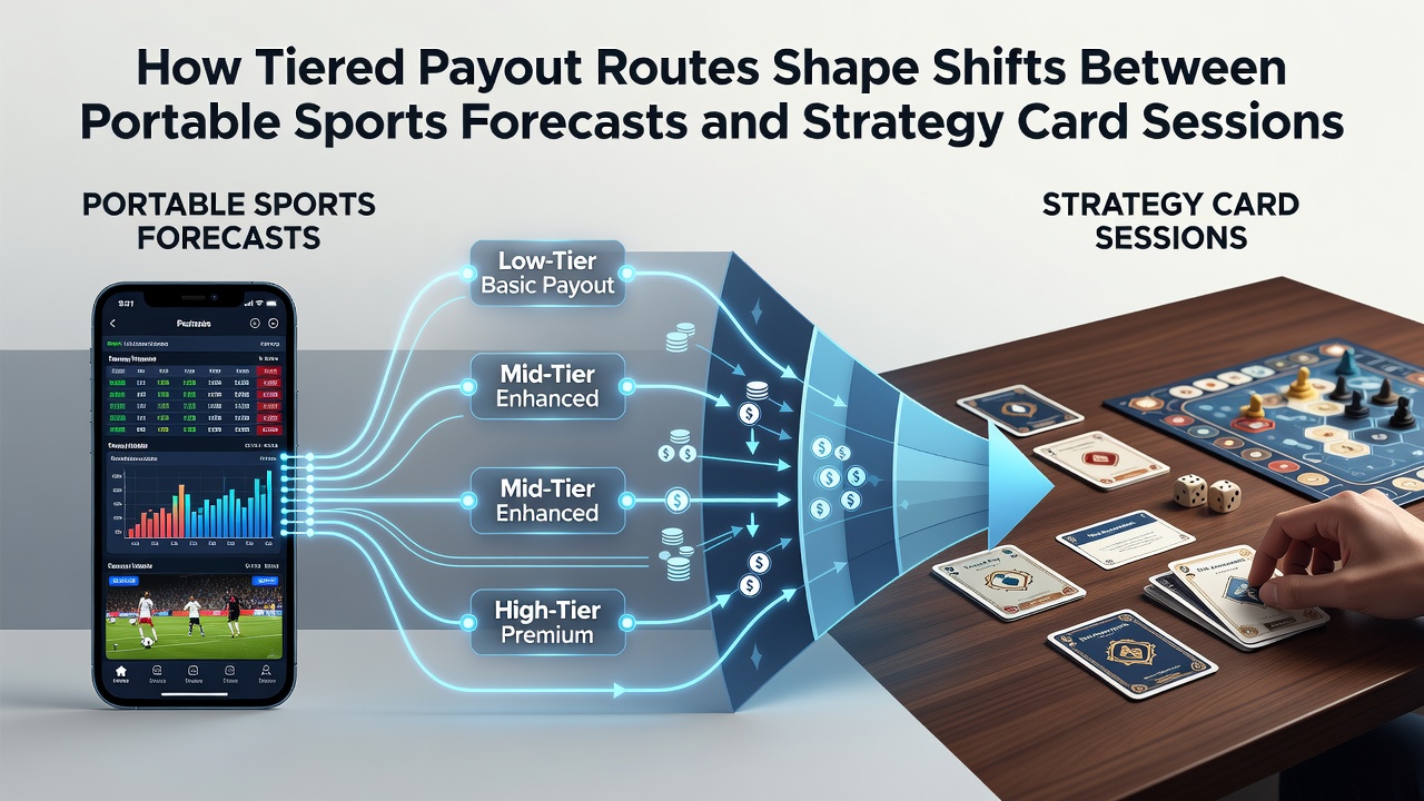 Split-screen view of a smartphone showing a sports wager confirmation next to an open blackjack strategy table with tier progress bar