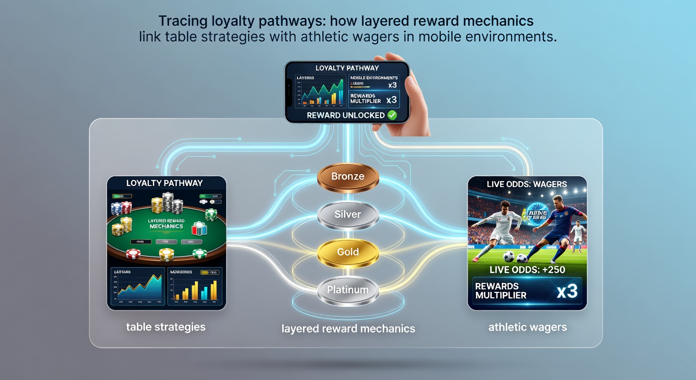 Loyalty pathways diagram showing connections between table games and sports wagers in mobile apps
