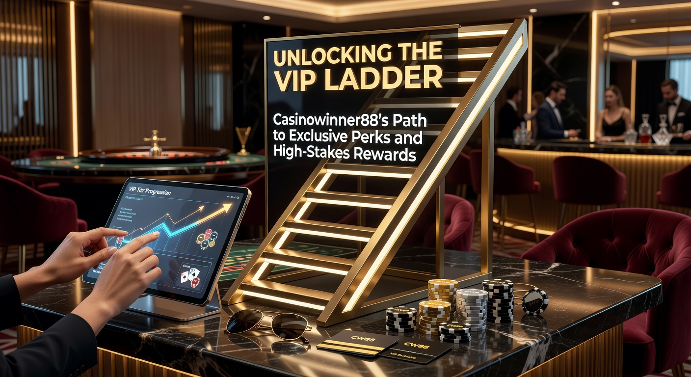Illustration of Casinowinner88's multi-tiered VIP ladder leading to exclusive high-stakes rewards and perks